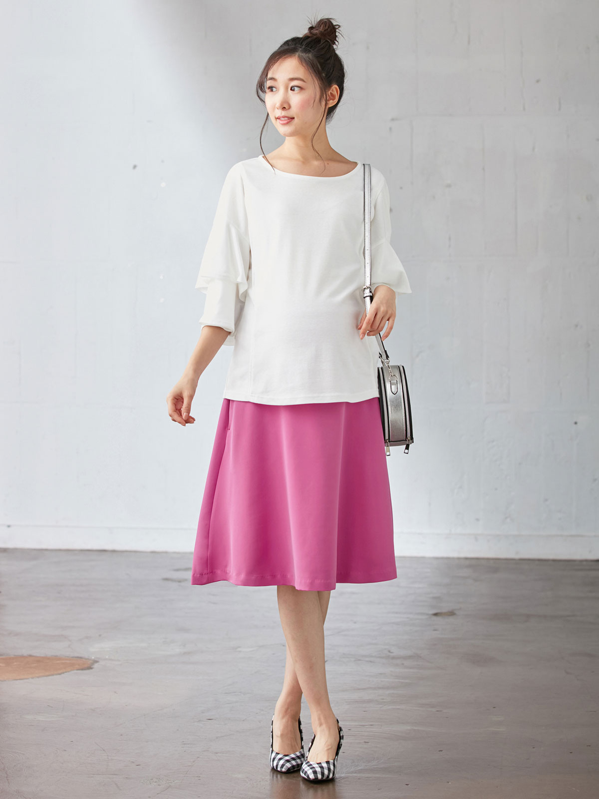 株主優待カテゴリー|LOVE MIC（ラブミック）防汚加工　フレアスカート|ピンク