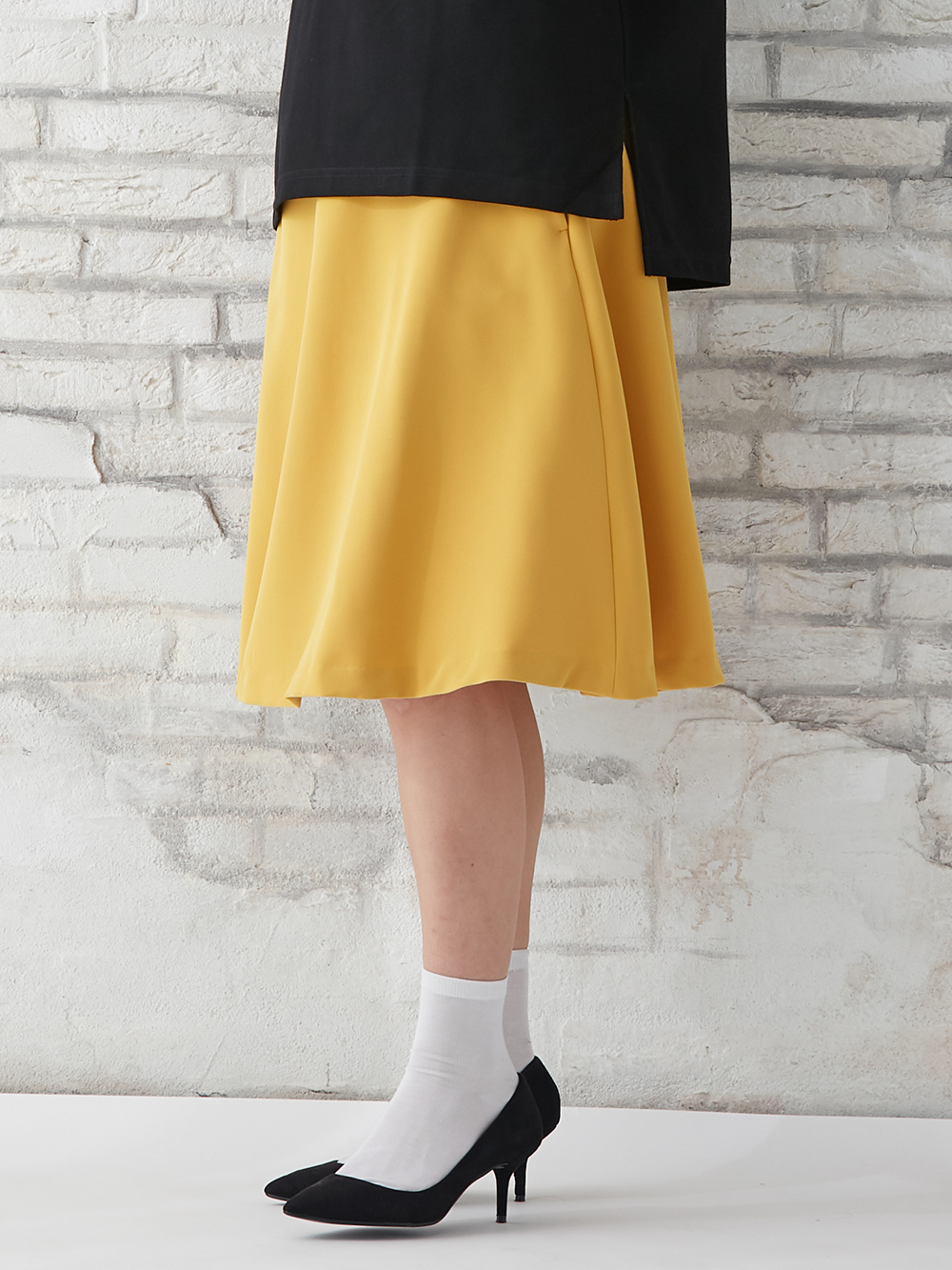 株主優待カテゴリー|LOVE MIC（ラブミック）防汚加工　フレアスカート|イエロー