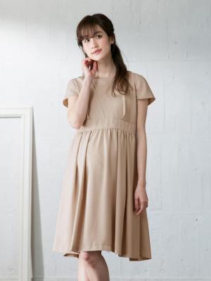 マタニティ ワンピース|LOVE MIC(ラブミック)ウエストリボン バックレースワンピース マタニティ・授乳服【出産後も長く使える】