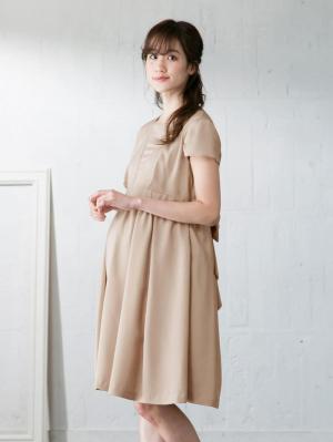 マタニティ ワンピース|LOVE MIC(ラブミック)ウエストリボン バックレースワンピース マタニティ・授乳服【出産後も長く使える】