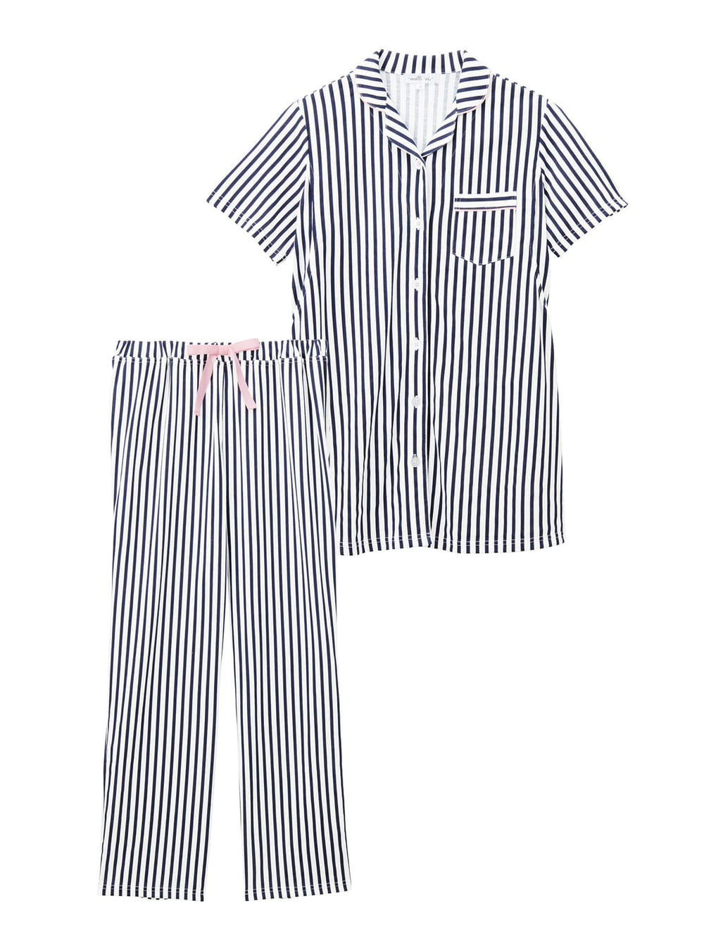 Mutti Ei 授乳口付 天竺素材ストライプ柄半袖パジャマ マタニティウェア 授乳服通販 エンジェリーベ 公式