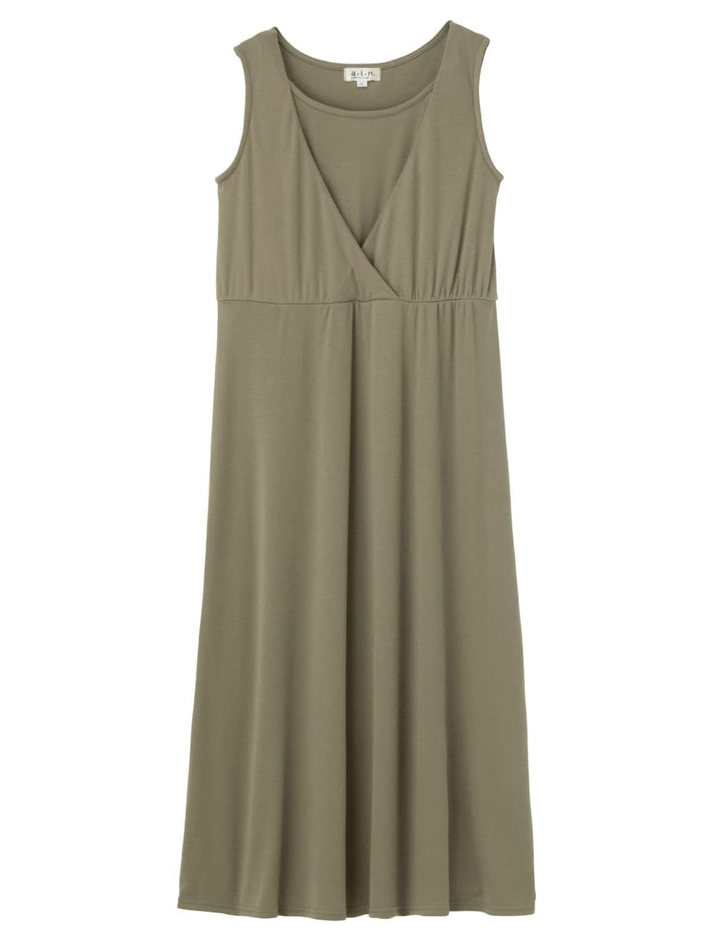 マタニティ ワンピース|ain（アイン）【セット】ストライプオープンショルダートップス×スムースマキシワンピセット　マタニティ・授乳服【出産後も長く使える】|オフ