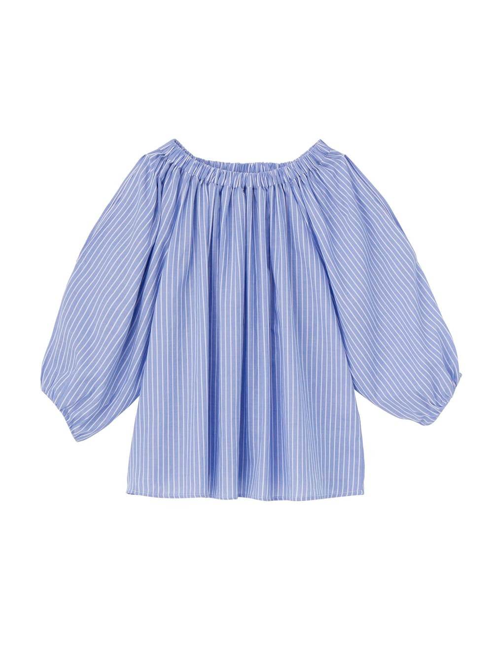 マタニティ ワンピース|ain（アイン）【セット】ストライプオープンショルダートップス×スムースマキシワンピセット　マタニティ・授乳服【出産後も長く使える】|サックス