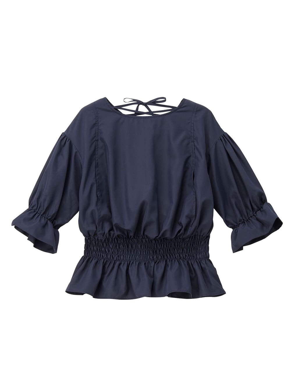 マタニティ トップス|ain(アイン)バックレースアップシャーリングトップス マタニティ・授乳服【出産後も長く使える】|ネイビー