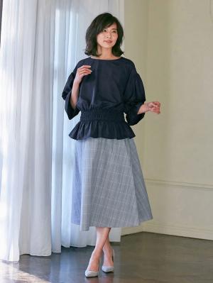 マタニティ トップス|ain(アイン)バックレースアップシャーリングトップス マタニティ・授乳服【出産後も長く使える】|ネイビー