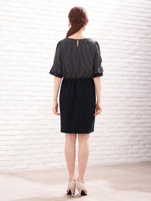 マタニティ ワンピース|【マタニティ・授乳服】LOVE MIC（ラブミック）接触冷感ひんやりウォッシャブル　袖シフォンワンピース【出産後も長く使える】