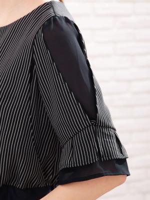 マタニティ ワンピース|【マタニティ・授乳服】LOVE MIC（ラブミック）接触冷感ひんやりウォッシャブル　袖シフォンワンピース【出産後も長く使える】