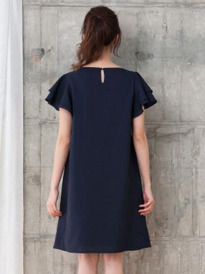 マタニティ ワンピース|LOVE MIC(ラブミック)ウォッシャブルリネンライクフリルスリーブワンピース マタニティ・授乳服【出産後も長く使える】