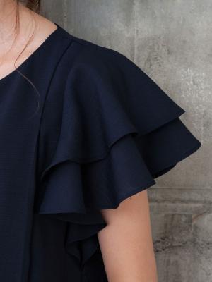 マタニティ ワンピース|LOVE MIC(ラブミック)ウォッシャブルリネンライクフリルスリーブワンピース マタニティ・授乳服【出産後も長く使える】