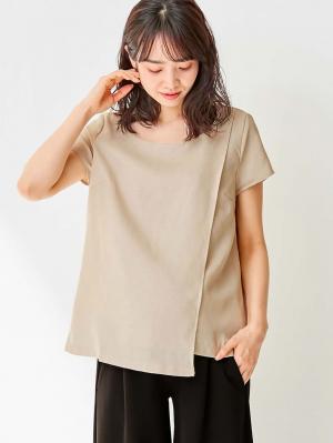 マタニティ トップス|LOVE MIC（ラブミック）ウォッシャブル　リネンライクラップトップス　マタニティ・授乳服【出産後も長く使える】|ベージュ