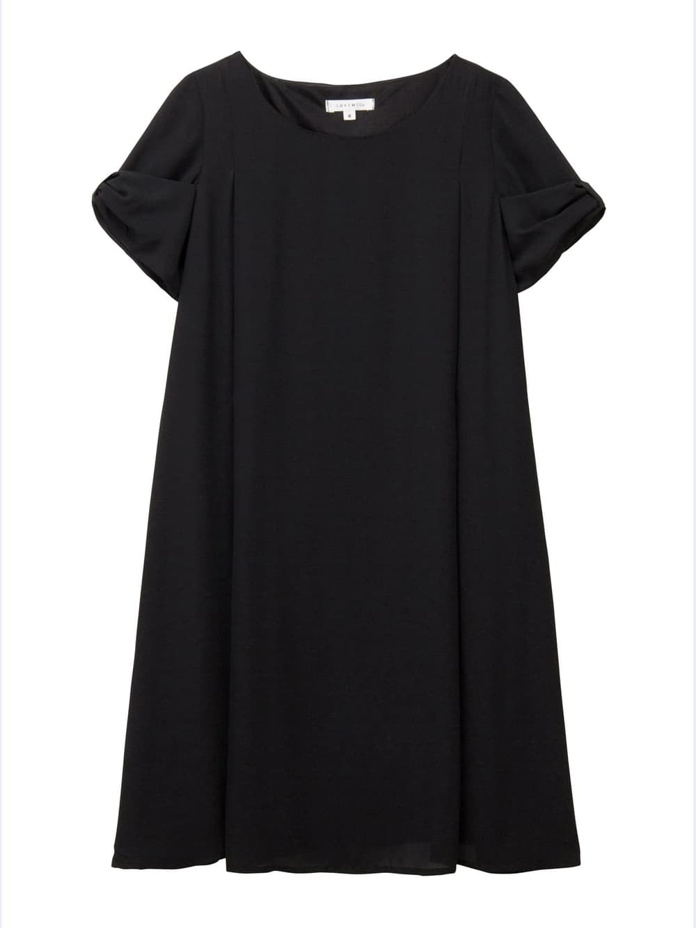 マタニティ ワンピース|LOVE MIC（ラブミック）梨地ジョーゼット　袖リボンワンピース　マタニティ・授乳服【出産後も長く使える】|ブラック
