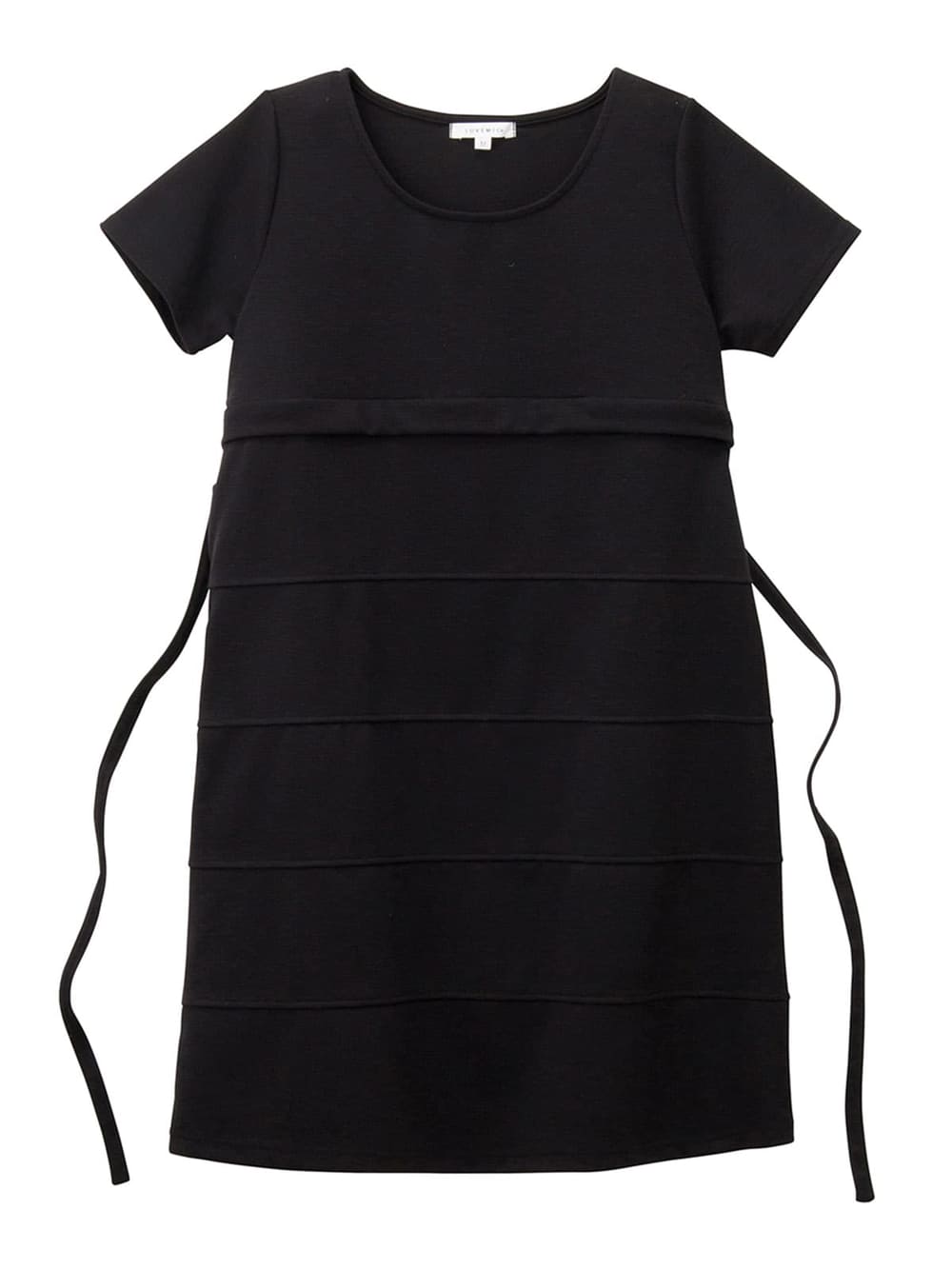 マタニティ ワンピース|LOVE MIC（ラブミック）ポンチ切替ワンピース　マタニティ・授乳服【出産後も長く使える】|ブラック