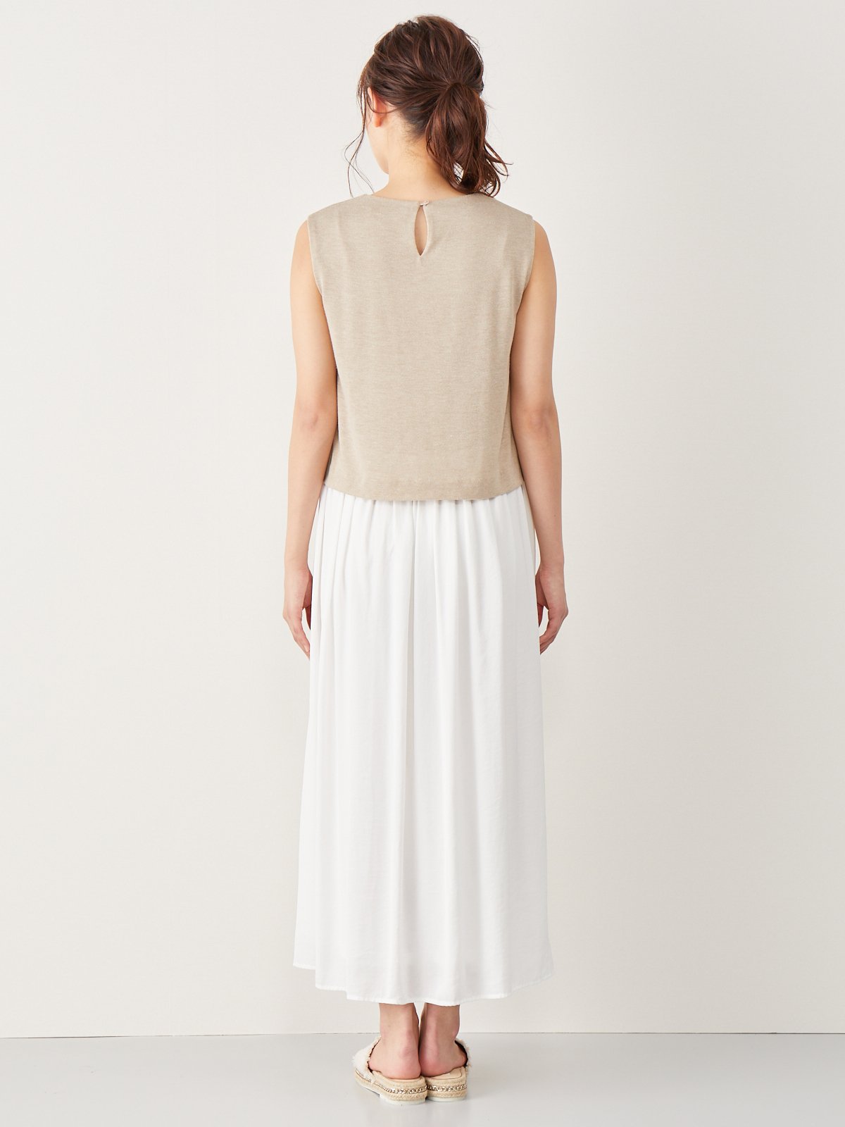 マタニティ ワンピース|異素材ロングワンピース　マタニティ・授乳服【出産後も長く使える】