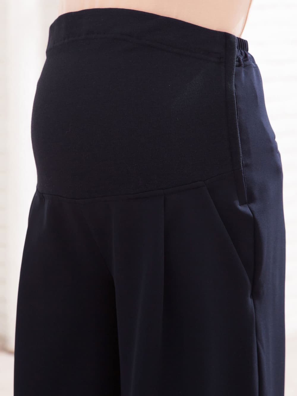 マタニティ パンツ|P・パンツ　ストレッチジョーゼットタックワイド