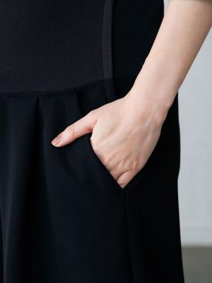 マタニティ パンツ|P・パンツ ストレッチジョーゼットタックガウチョ