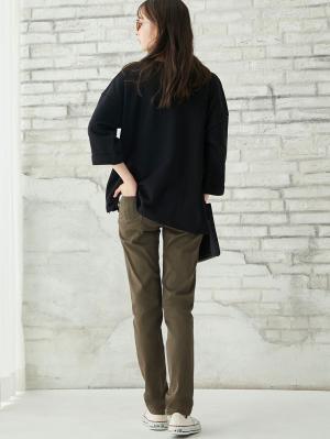 マタニティ パンツ|【接触冷感】P・パンツ さらっとひんやりパウダーカラースキニー|カーキ
