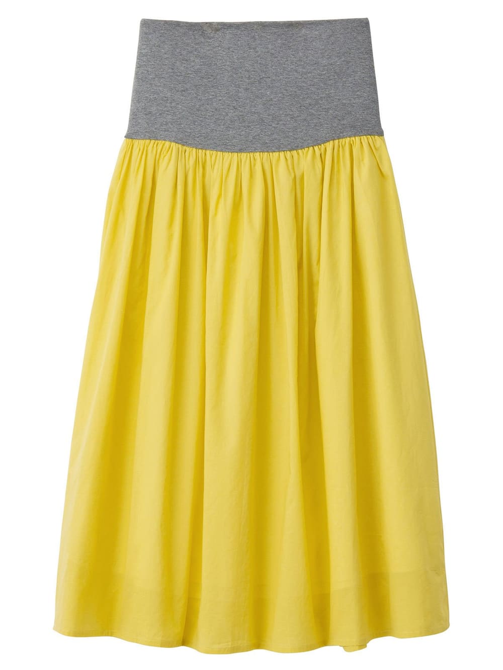 マタニティ スカート|【産前産後対応】コットンローンギャザースカート【出産後も長く使える】|イエロー