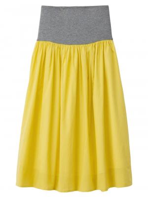 マタニティ スカート|【産前産後対応】コットンローンギャザースカート【出産後も長く使える】|イエロー