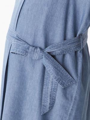 マタニティ ワンピース|コットンテンセルデニム スキッパーシャツワンピース　マタニティ・授乳服