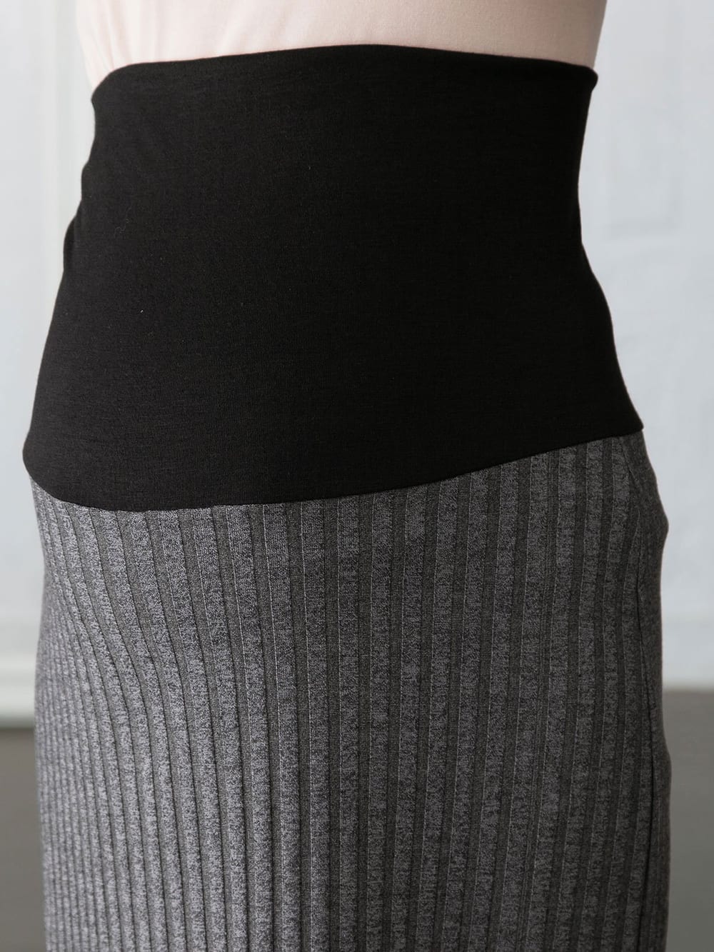 マタニティ スカート|【産前産後対応】テレコ素材ミモレ丈タイトスカート【出産後も長く使える】