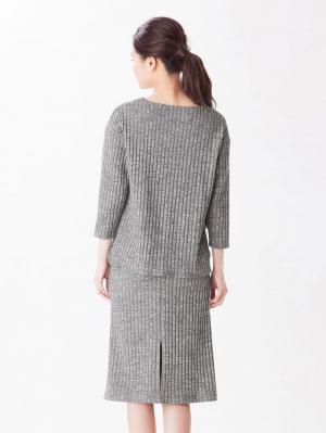 マタニティ ワンピース|【マタニティ・授乳服】テレコ素材Ｖネックレイヤードワンピース【出産後も長く使える】