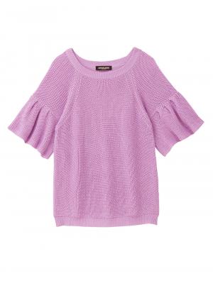 マタニティ トップス|綿混片畦フレンチスリーブーニット【出産後も長く使える】|スミレ