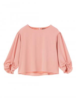 マタニティ トップス|タックギャザーボリュームスリーブブラウス　マタニティ・授乳服【出産後も長く使える】|ペールピンク