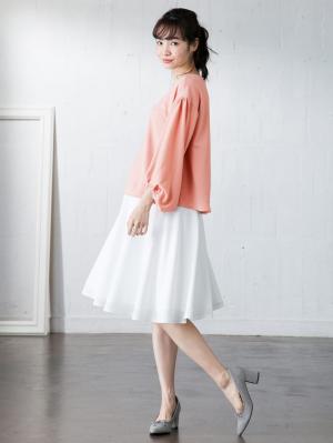 マタニティ トップス|タックギャザーボリュームスリーブブラウス　マタニティ・授乳服【出産後も長く使える】|ペールピンク