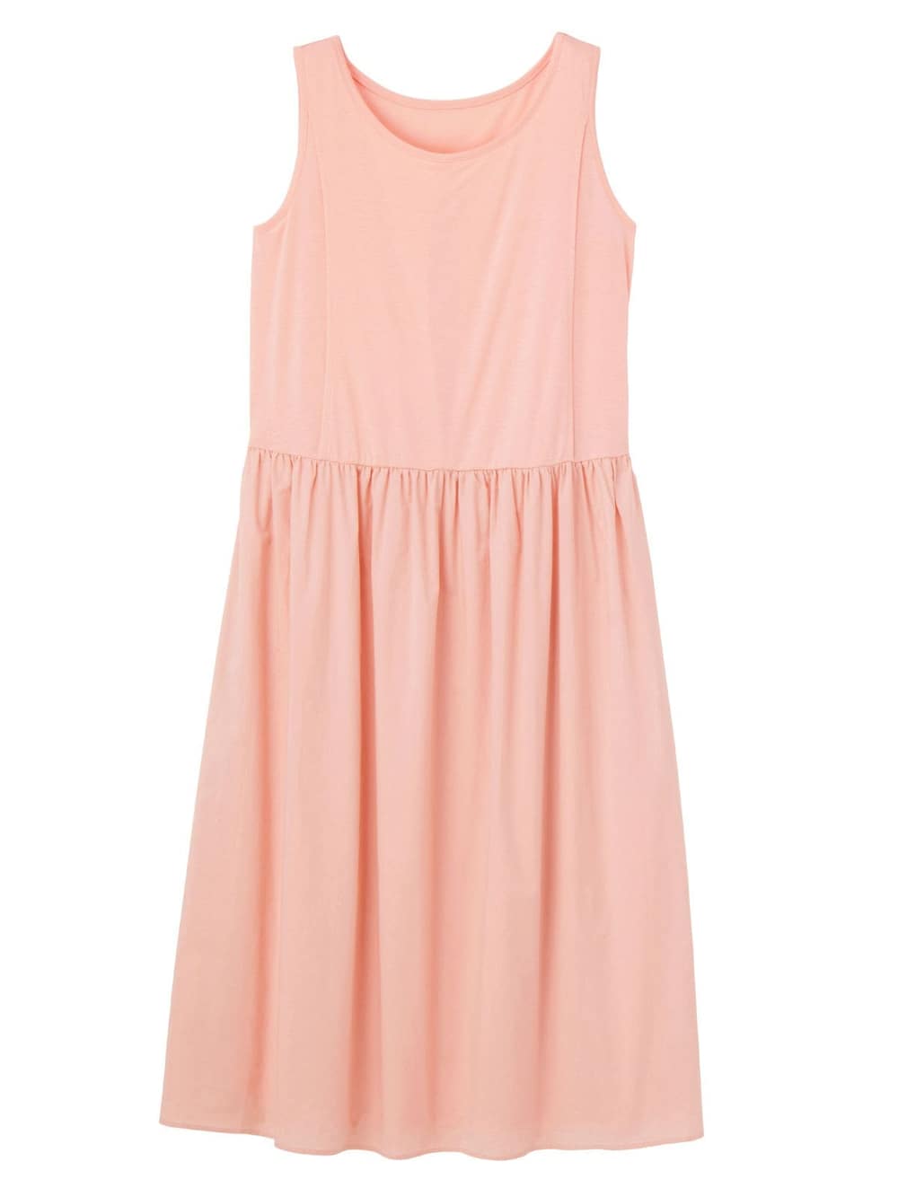 マタニティ ワンピース|【セット】ノースリーブ切替ワンピース＆プルオーバーセットアップ　マタニティ・授乳服【出産後も長く使える】|オフ×ピンク