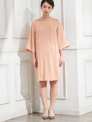 マタニティ ワンピース|ハイクオリティジョーゼット ベルスリーブワンピース　マタニティ・授乳服【出産後も長く使える】|ピンク