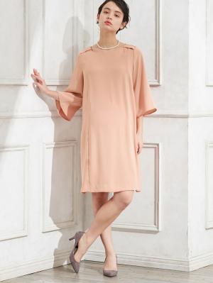 マタニティ ワンピース|ハイクオリティジョーゼット ベルスリーブワンピース　マタニティ・授乳服【出産後も長く使える】|ピンク