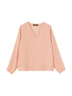 マタニティ ワンピース|【マタニティ・授乳服】【セット】ハイクオリティジョーゼットVネックブラウス＆タイトスカートセットアップ【出産後も長く使える】|ピンク×ブラック