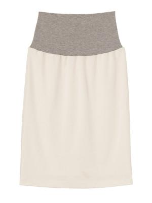 マタニティ ワンピース|【マタニティ・授乳服】【セット】ハイクオリティジョーゼットVネックブラウス＆タイトスカートセットアップ【出産後も長く使える】|ネイビー×オフ