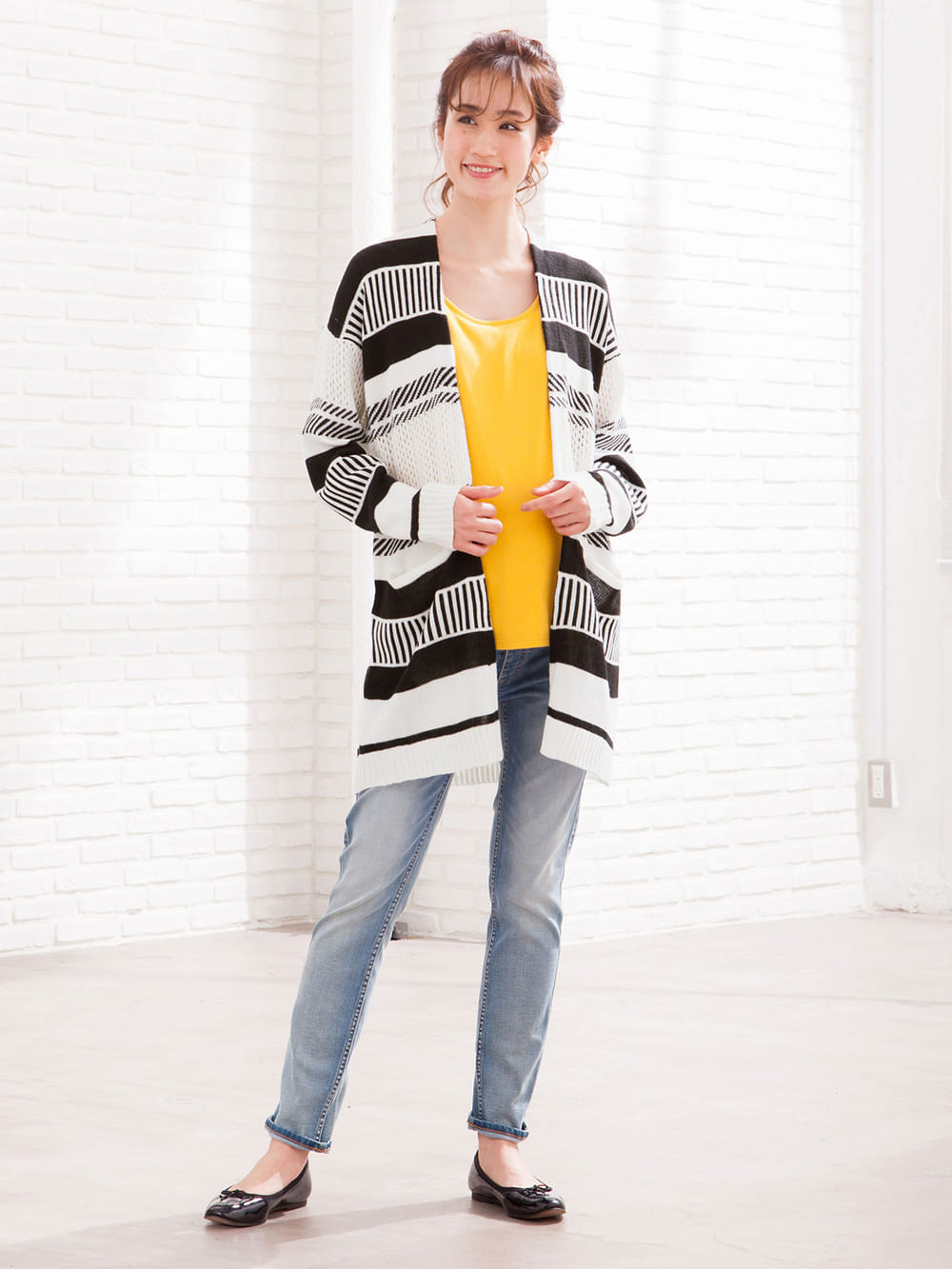 マタニティ トップス|透かしジャガードコーディガン　マタニティ・授乳服【出産後も長く使える】|オフ