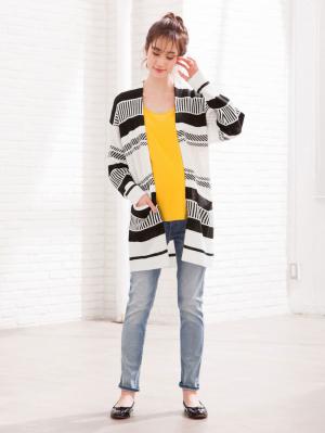 マタニティ トップス|透かしジャガードコーディガン　マタニティ・授乳服【出産後も長く使える】|オフ