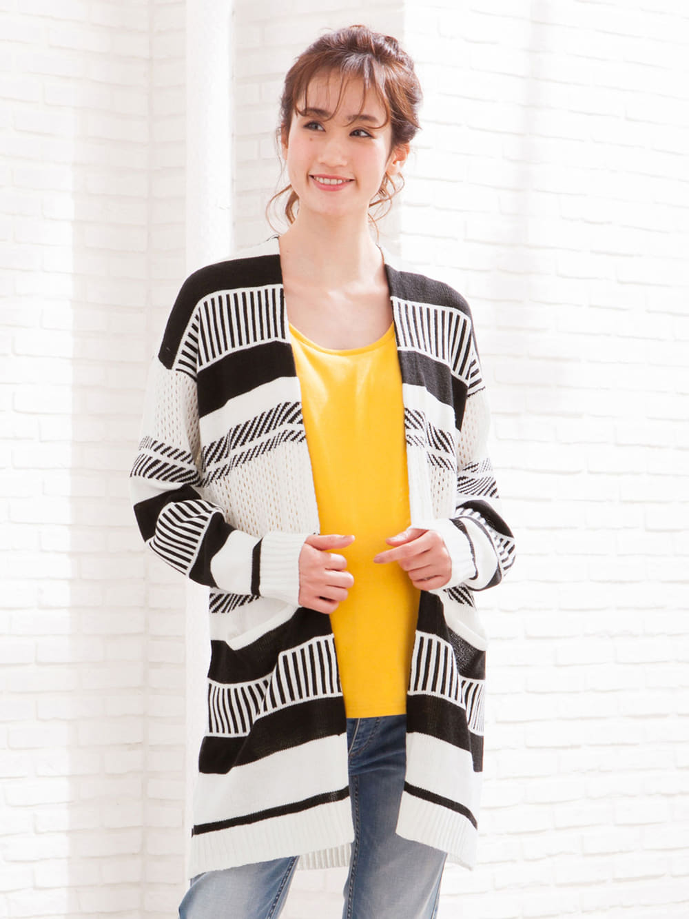 マタニティ トップス|透かしジャガードコーディガン　マタニティ・授乳服【出産後も長く使える】|オフ