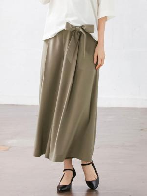 マタニティ パンツ|【マタニティ・産後対応】ツイルタックワイドパンツ【出産後も長く使える】|カーキ