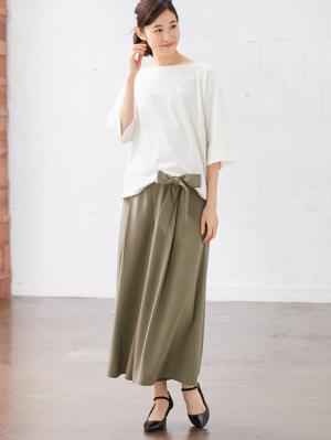 マタニティ パンツ|【マタニティ・産後対応】ツイルタックワイドパンツ【出産後も長く使える】|カーキ