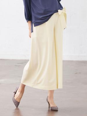 マタニティ パンツ|【マタニティ・産後対応】ツイルタックワイドパンツ【出産後も長く使える】|アイボリー