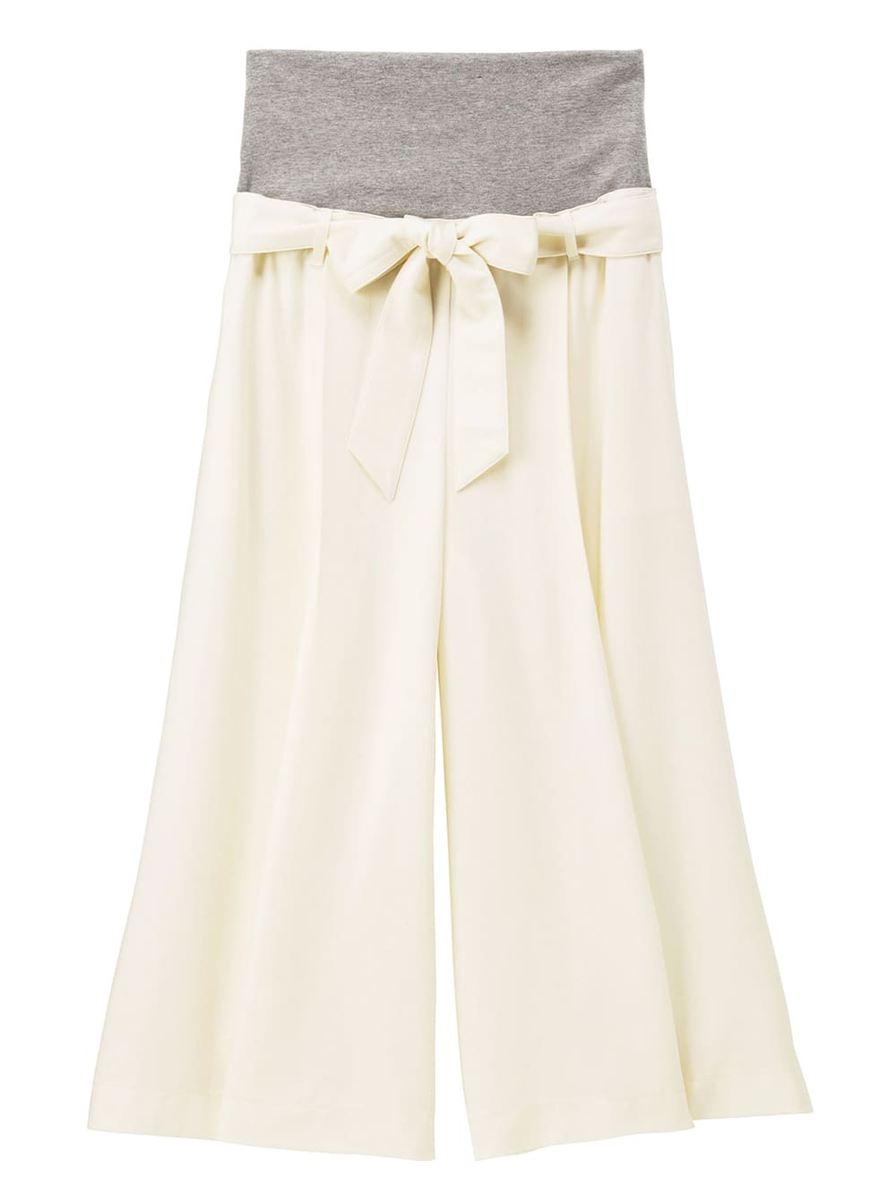 マタニティ パンツ|【マタニティ・産後対応】ツイルタックワイドパンツ【出産後も長く使える】|アイボリー