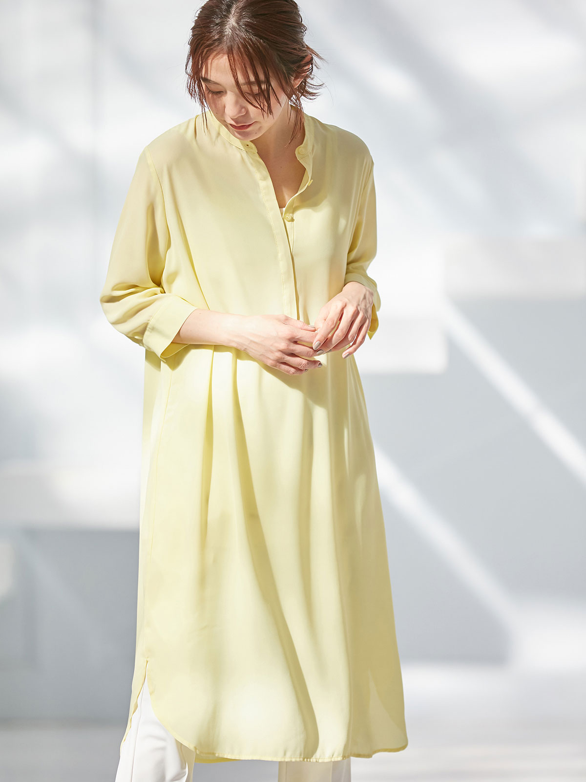 マタニティ ワンピース 授乳しやすい 比翼シャツワンピース マタニティウェア 授乳服通販 エンジェリーベ 公式