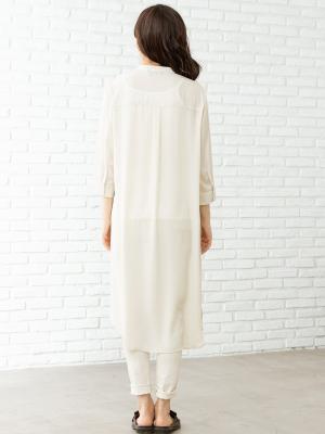 マタニティ ワンピース|比翼シャツワンピース　マタニティ・授乳服【出産後も長く使える】