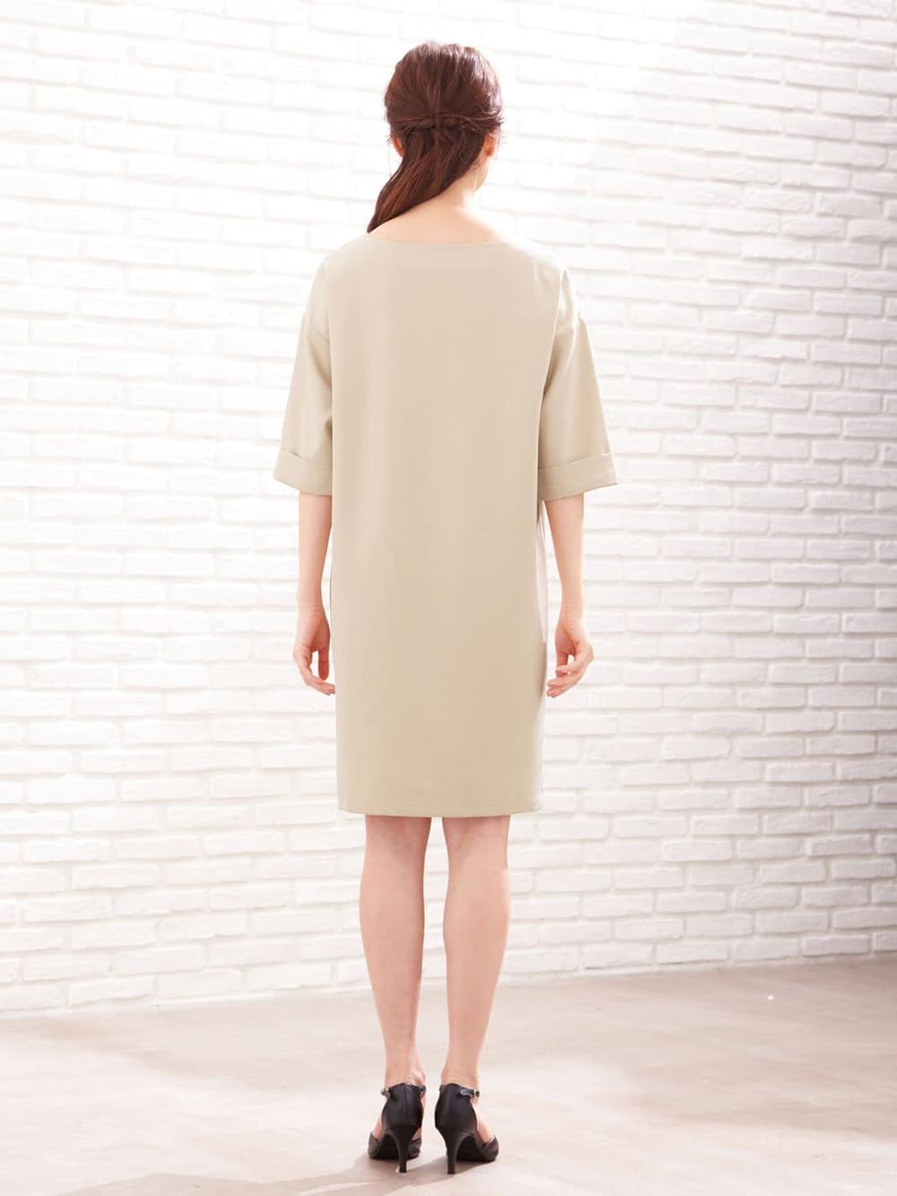 マタニティ ワンピース|キーネックワンピース　マタニティ・授乳服【出産後も長く使える】