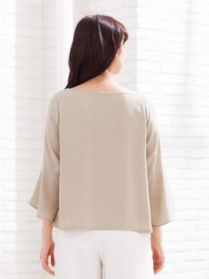マタニティ トップス|フレアースリーブブラウス マタニティ・授乳服【出産後も長く使える】