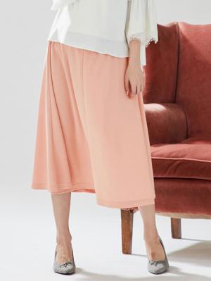 マタニティ スカート|【産前産後対応】ポンチ4枚剥ぎフレアースカート【出産後も長く使える】|ペールピンク