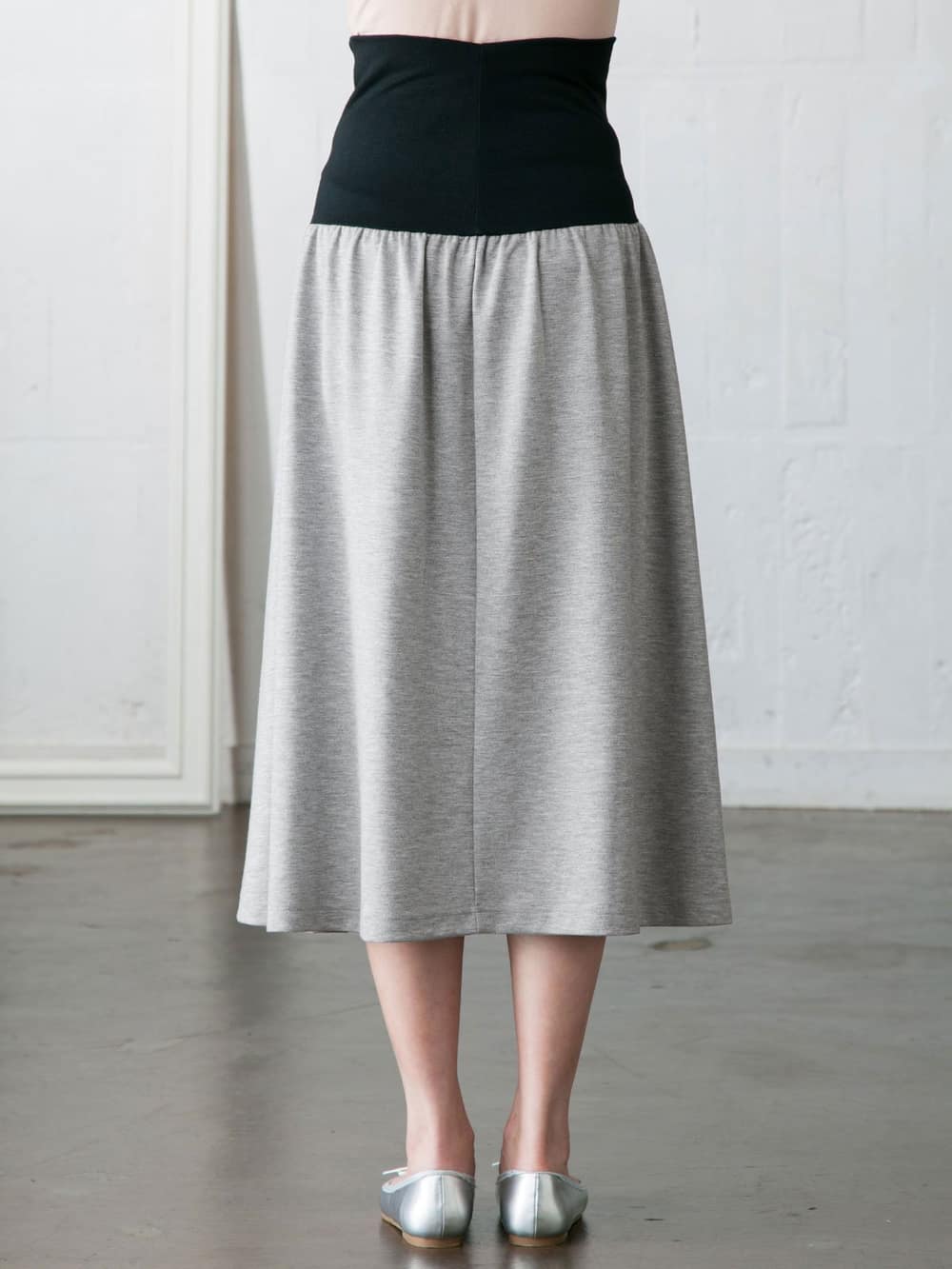 マタニティ スカート|【産前産後対応】ポンチ4枚剥ぎフレアースカート【出産後も長く使える】
