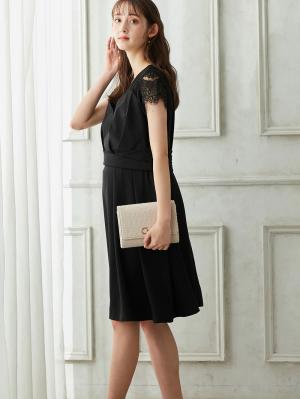 マタニティ ワンピース|【マタニティ・授乳服】LOVE MIC(ラブミック)レースビスチェワンピース【出産後も長く使える】|ブラック