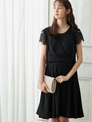 【マタニティ・授乳服】LOVE MIC（ラブミック）レースビスチェワンピース【出産後も長く使える】22628