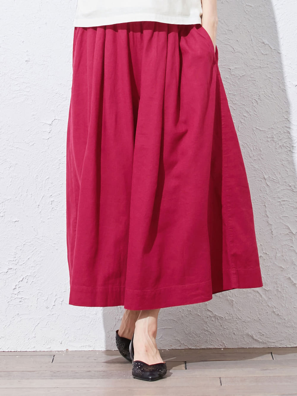 マタニティ パンツ サロペット 産前産後対応 麻レーヨンガウチョパンツ マタニティウェア 授乳服通販 エンジェリーベ 公式