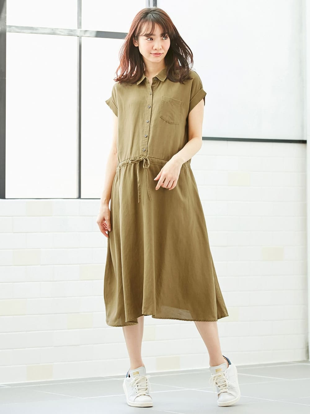 マタニティ ワンピース 授乳しやすい テンセル麻前開きワンピース マタニティウェア 授乳服通販 エンジェリーベ 公式